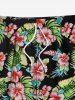 Short de Plage Hawaïen Fleur Feuille Tropicale Imprimées de Grande Taille pour Homme - Noir 6XL