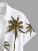 Chemise hawaïenne grande taille à imprimé cocotiers et poches boutonnées pour homme - Blanc 3XL