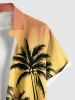Plus Size Coconut Tree Ombre Print Buttons Pocket Hawaii Shirt For Men -  