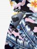 Barboteuse Chinée Fleur Feuille Tropicale Imprimées de Grande Taille - Multi-A XS