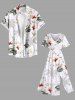 Plus Size Coconut Tree Flower Leaf Print Hawaii Split Pocket A Line Midi Dress -  