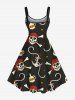 Plus Size Skull Pirate Anchor Rope Print Hawaii A Line Tank Dress -  