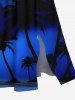 Robe mi-longue hawaïenne grande taille à imprimé ombré cocotiers et poches fendues - Bleu M
