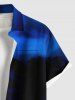 Plus Size Coconut Tree Ombre Print Hawaii Button Pocket Shirt For Men -  