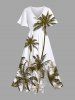 Coconut Tree Print Plus Size Matching Hawaii Beach Outfit For Couples -  