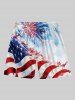 Fireworks Painting Splatter American Flag Print Plus Size Matching Outfit For Couples -  