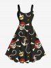 Skull Pirate Anchor Rope Print Plus Size Matching Outfit For Couples -  