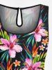 Matching Hawaii Shirt and Romper Plus Size Beach Outfit Tropical Leaf Hibiscus Printed for Couples -  