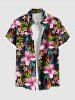 Matching Hawaii Shirt and Romper Plus Size Beach Outfit Tropical Leaf Hibiscus Printed for Couples -  
