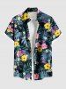 Tropical Leaf Flowers Print Plus Size Matching Hawaii Beach Outfit For Couples -  