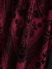 Plus Size Flower Flocking Lace Up Grommets Asymmetrical Tank Dress -  