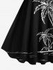 Plus Size Coconut Tree Seascape Print Hawaii Tank Dress -  