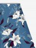 Plus Size Ombre Floral Leaves Print Hawaii Split A Line Skirt -  