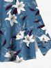 Plus Size Ombre Floral Leaves Print Hawaii Split A Line Skirt -  