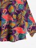 Plus Size Colorful Tropical Leaves Flamingo Print Hawaii Split A Line Skirt -  