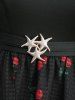 Cherry Print Starfish Buckle Lace Trim High Low Tank Dress -  