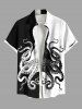 Octopus Two Tone Contrast Colorblock Print Plus Size Matching Hawaii Beach Outfit For Couples -  