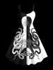 Octopus Two Tone Contrast Colorblock Print Plus Size Matching Hawaii Beach Outfit For Couples -  