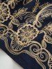 Butterfly Curve Embroidered Twist Cold Shoulder Blouse and Floral Gym 3D Jeggings Plus Size Outfit -  