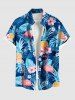 Tropical Leaf Hibiscus Flowers Pineapple Print Plus Size Matching Hawaii Beach Outfit For Couples -  