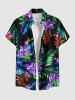 Matching Hawaii Shirt and Romper Plus Size Beach Outfit Tropical Leaf Hibiscus Printed for Couples -  