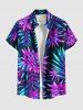 Tropical Leaf Flower Print Plus Size Matching Hawaii Beach Outfit For Couples -  
