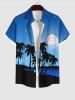 Coconut Tree Moon Ombre Sky Print Plus Size Matching Hawaii Beach Outfit For Couples -  