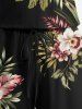 Matching Hawaii Shirt and Romper Plus Size Beach Outfit Tropical Leaf Hibiscus Printed for Couples -  