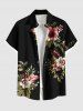 Matching Hawaii Shirt and Romper Plus Size Beach Outfit Tropical Leaf Hibiscus Printed for Couples -  