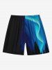 Plus Size Trees Galaxy Star Print Hawaii Shorts For Men -  