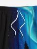 Plus Size Trees Galaxy Star Print Hawaii Shorts For Men -  
