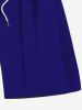 Plus Size Solid Color Pockets Drawstring Beach Shorts For Men -  