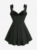 Plus Size Floral Lace Ruffles Backless Layered Tank Top -  