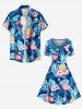 Plus Size Tropical Leaf Hibiscus Flowers Pineapple Print Vintage Hawaii Dress -  