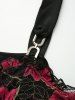 Plus Size Floral Lace Ruffles Backless Layered Tank Top -  