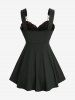 Plus Size Floral Lace Ruffles Backless Layered Tank Top -  