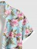 Plus Size Flowers Leaf Print Buttons Pocket Hawaii Shirt For Men -  
