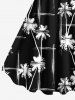 Robe débardeur hawaïenne grande taille à imprimé cocotiers - Noir L
