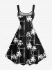 Plus Size Coconut Tree Print Hawaii Tank Dress -  