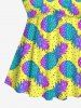 Fashion Ombre Pineapple Pin Dot Print Twist Backless Halter Cinched Boyleg Hawaii Tankini Swimsuit -  