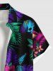 Plus Size Colorful Tropical Leaf Flower Skull Skeleton Mermaid Snake Print Hawaii Shirt For Men -  