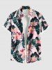 Tropical Flower Leaf Print Plus Size Matching Hawaii Beach Outfit For Couples -  