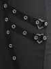 Jacquard Embroidery Pointelle Hollow Out Top and Straps Grommets Leggings Plus Size Outfit -  