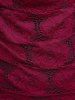 Cowl Neck Rose Lace Panel Cinched Tank Top and Scalloped Floral Tassel Lace Trim Pockets Flare Pants Plus Size Bundle -  