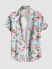 Flowers Leaf Print Plus Size Matching Hawaii Beach Outfit For Couples - Bleu clair 