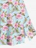 Flowers Leaf Print Plus Size Matching Hawaii Beach Outfit For Couples - Bleu clair 