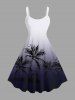 Coconut Tree Ombre Print Plus Size Matching Hawaii Beach Outfit For Couples -  
