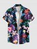 Tropical Leaf Hibiscus Flowers Butterfly Print Plus Size Matching Hawaii Beach Outfit For Couples -  