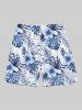 Tropical Leave Hibiscus Flower Print Plus Size Matching Hawaii Beach Outfit For Couples -  