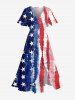 Distressed Patriotic American Flag Print Plus Size Matching Outfit For Couples -  